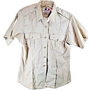 Flying Cross Uniform Shirt Men's Size 38 Medium Poly/Cotton Button Pockets